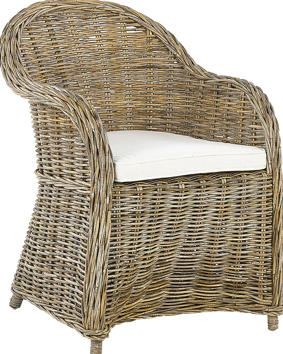 Gartensessel Rattan Naturlich Auflagen Cremeweis Susua