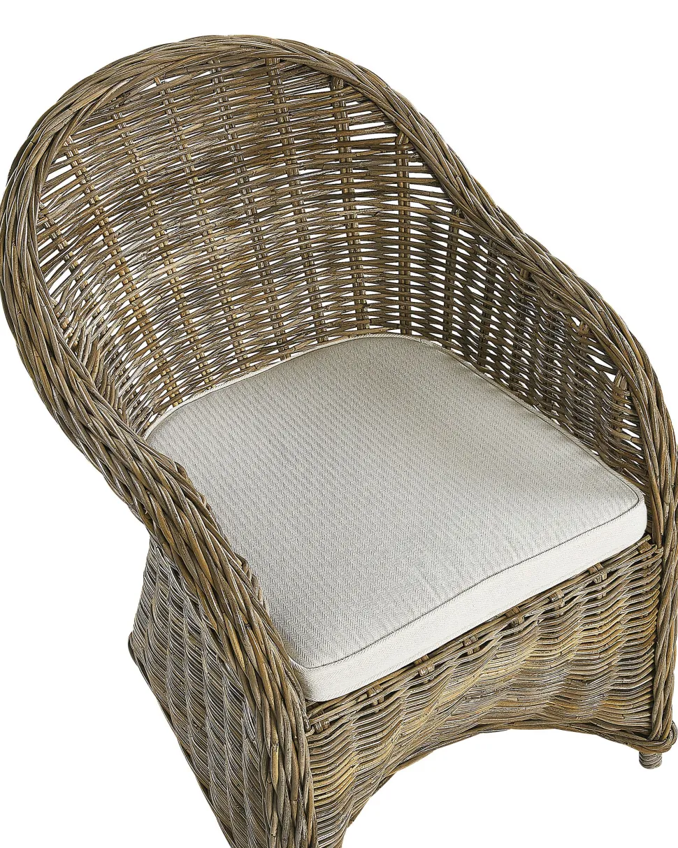 Gartensessel Rattan Naturlich Auflagen Cremeweis Susua