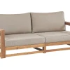 Gartensofa Akazienholz Hellbraun 2-Sitzer Auflagen Taupe Timor Ii