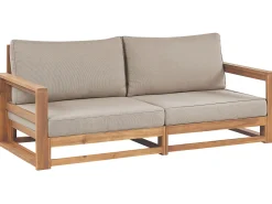 Gartensofa Akazienholz Hellbraun 2-Sitzer Auflagen Taupe Timor Ii