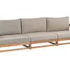 Gartensofa Akazienholz Hellbraun 3-Sitzer Auflagen Taupe Timor Ii