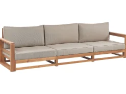 Gartensofa Akazienholz Hellbraun 3-Sitzer Auflagen Taupe Timor Ii