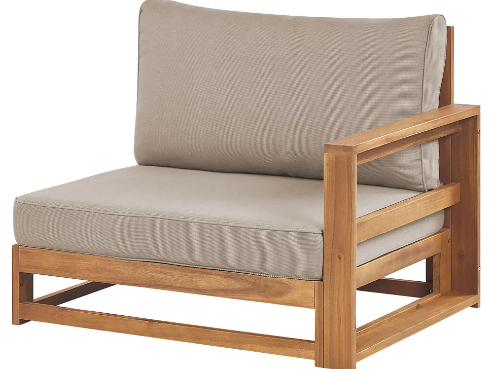 Gartensofa Akazienholz Hellbraun 3-Sitzer Auflagen Taupe Timor Ii