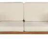 Gartensofa Akazienholz Hellbraun 2-Sitzer Auflagen Creme Baratti