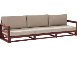 Gartensofa Akazienholz Mahagonibraun 3-Sitzer Modular Auflagen Taupe Timor Ii