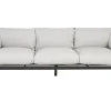 Gartensofa Aluminium Hellgrau / Schwarz 3-Sitzer Esperia