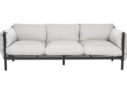Gartensofa Aluminium Hellgrau / Schwarz 3-Sitzer Esperia