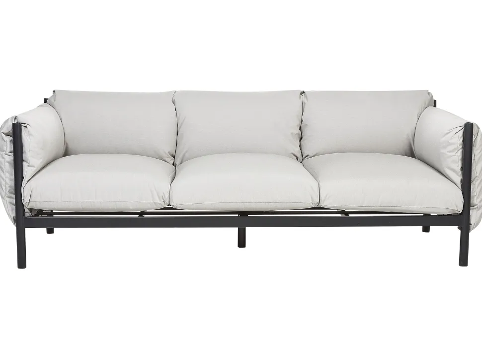 Gartensofa Aluminium Hellgrau / Schwarz 3-Sitzer Esperia