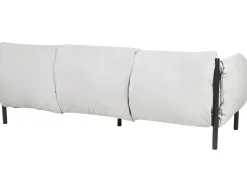 Gartensofa Aluminium Hellgrau / Schwarz 3-Sitzer Esperia