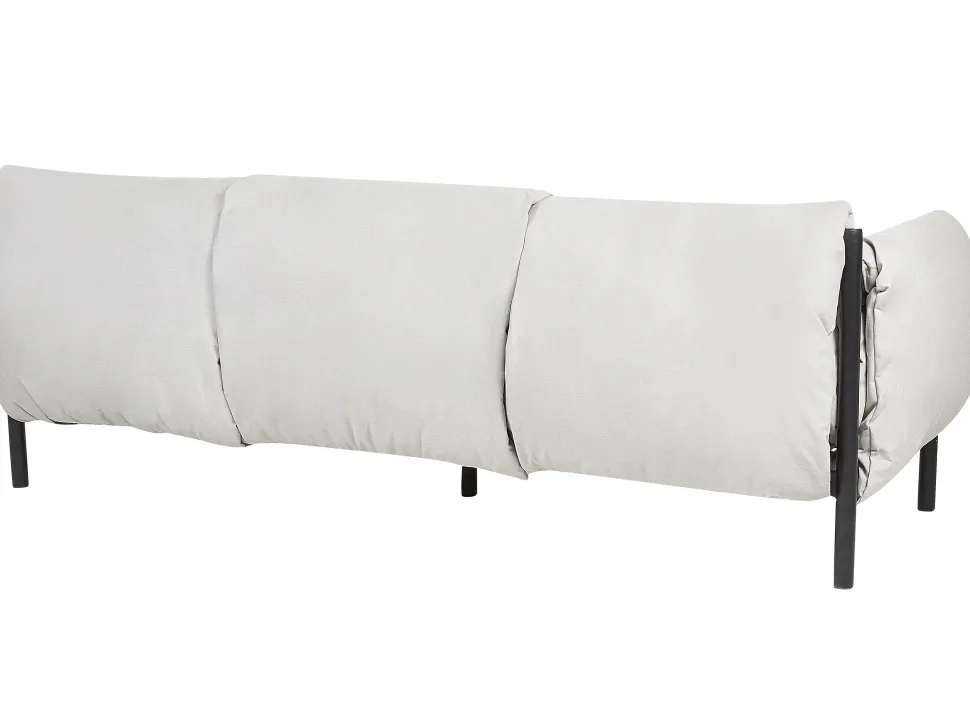 Gartensofa Aluminium Hellgrau / Schwarz 3-Sitzer Esperia