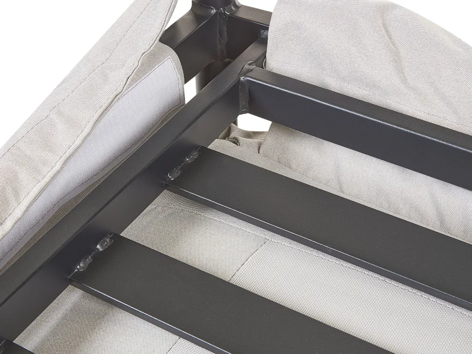 Gartensofa Aluminium Hellgrau / Schwarz 3-Sitzer Esperia