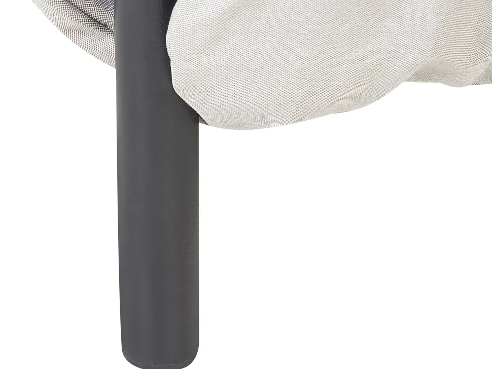Gartensofa Aluminium Hellgrau / Schwarz 3-Sitzer Esperia