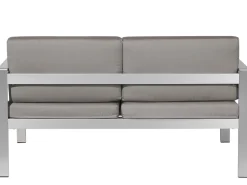 Gartensofa Aluminium 2-Sitzer Auflagen Dunkelgrau Salerno