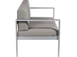 Gartensofa Aluminium 2-Sitzer Auflagen Dunkelgrau Salerno