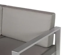 Gartensofa Aluminium 2-Sitzer Auflagen Dunkelgrau Salerno