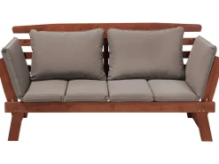 Gartensofa Eukalyptusholz Dunkelbraun 210 Cm Verstellbare Armlehnen Portici