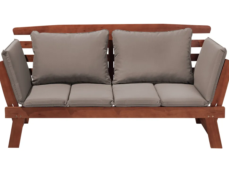 Gartensofa Eukalyptusholz Dunkelbraun 210 Cm Verstellbare Armlehnen Portici