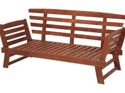 Gartensofa Eukalyptusholz Dunkelbraun 210 Cm Verstellbare Armlehnen Portici