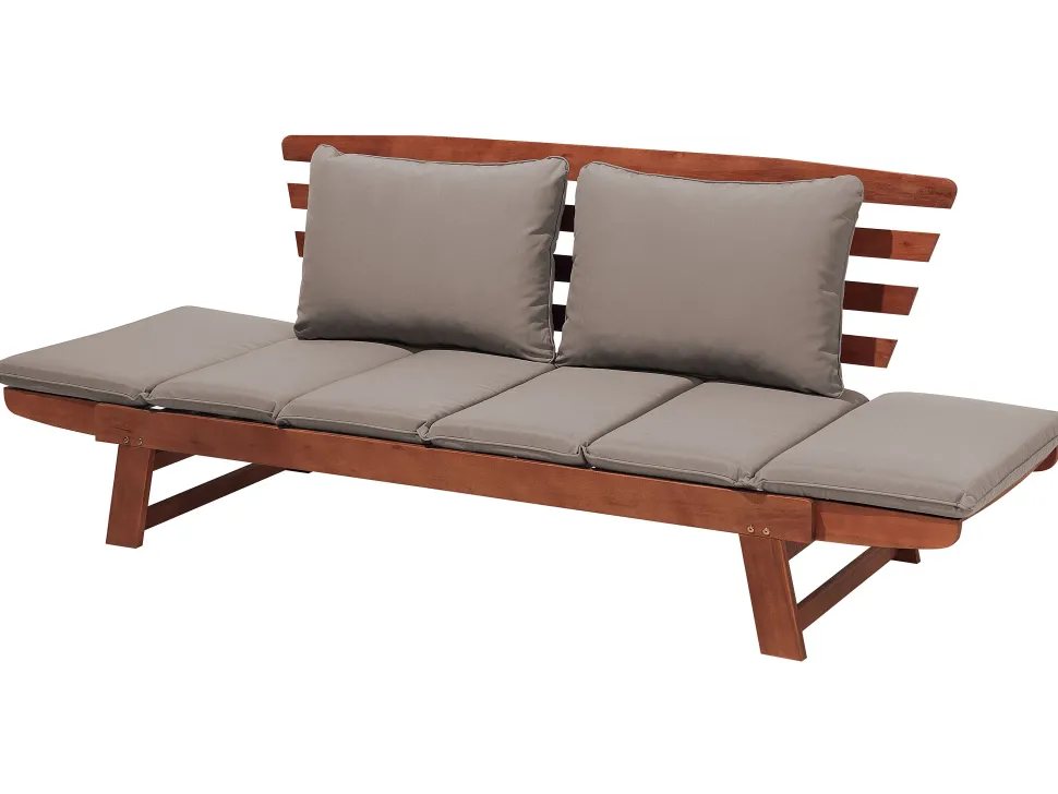 Gartensofa Eukalyptusholz Dunkelbraun 210 Cm Verstellbare Armlehnen Portici