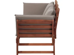 Gartensofa Eukalyptusholz Dunkelbraun 210 Cm Verstellbare Armlehnen Portici