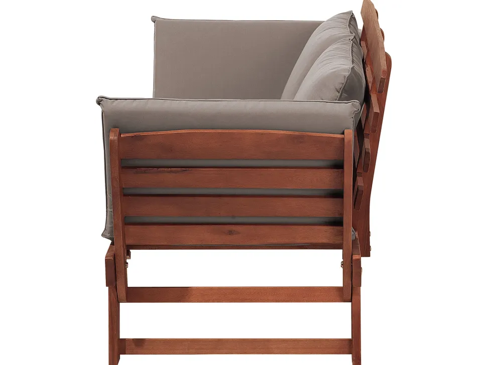 Gartensofa Eukalyptusholz Dunkelbraun 210 Cm Verstellbare Armlehnen Portici