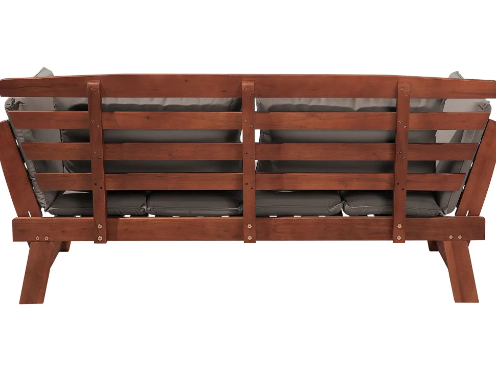 Gartensofa Eukalyptusholz Dunkelbraun 210 Cm Verstellbare Armlehnen Portici