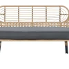 Gartensofa Rattan Naturlich 2-Sitzer 122 Cm Auflage Graphitgrau Pratello