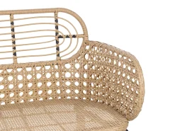 Gartensofa Rattan Naturlich 2-Sitzer 122 Cm Auflage Graphitgrau Pratello