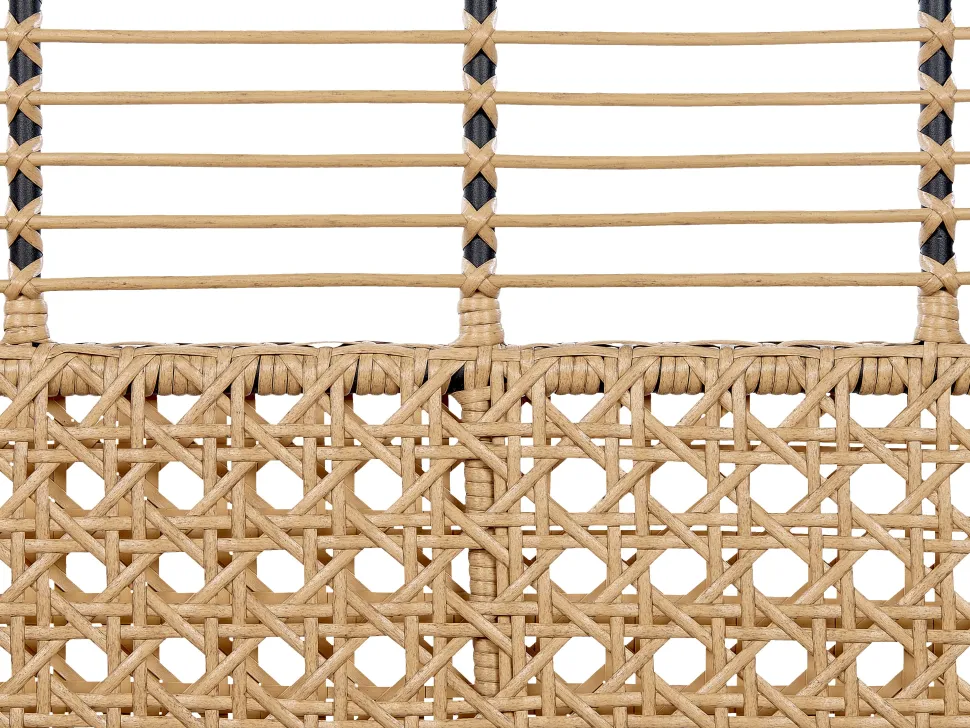 Gartensofa Rattan Naturlich 2-Sitzer 122 Cm Auflage Graphitgrau Pratello