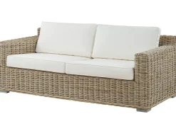 Gartensofa Rattan Naturlich 2-Sitzer Auflagen Cremeweis Ardea
