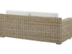 Gartensofa Rattan Naturlich 2-Sitzer Auflagen Cremeweis Ardea