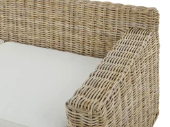 Gartensofa Rattan Naturlich 2-Sitzer Auflagen Cremeweis Ardea