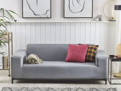Gartensofa 3-Sitzer Grau / Schwarzes Gestell Rovigo