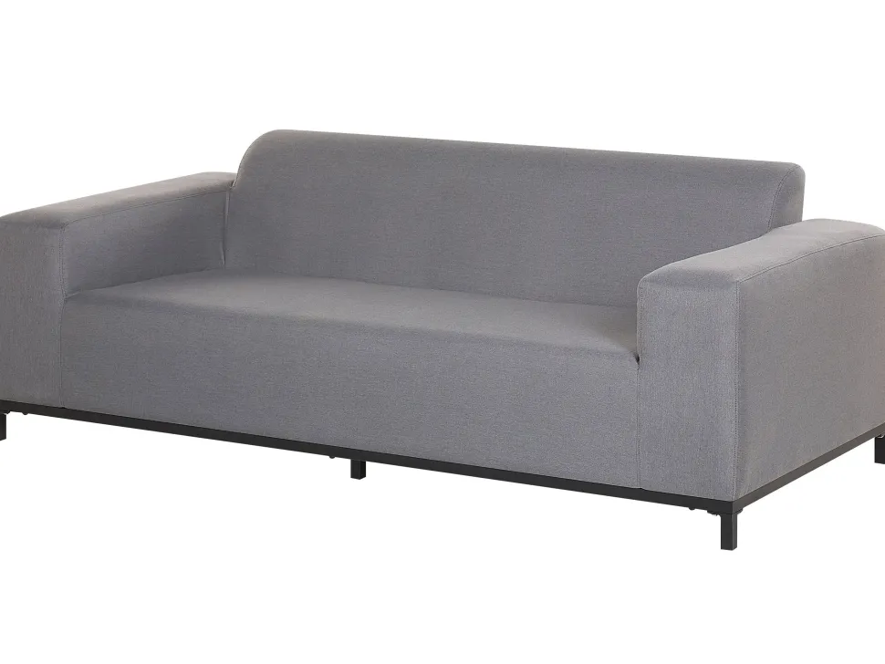 Gartensofa 3-Sitzer Grau / Schwarzes Gestell Rovigo