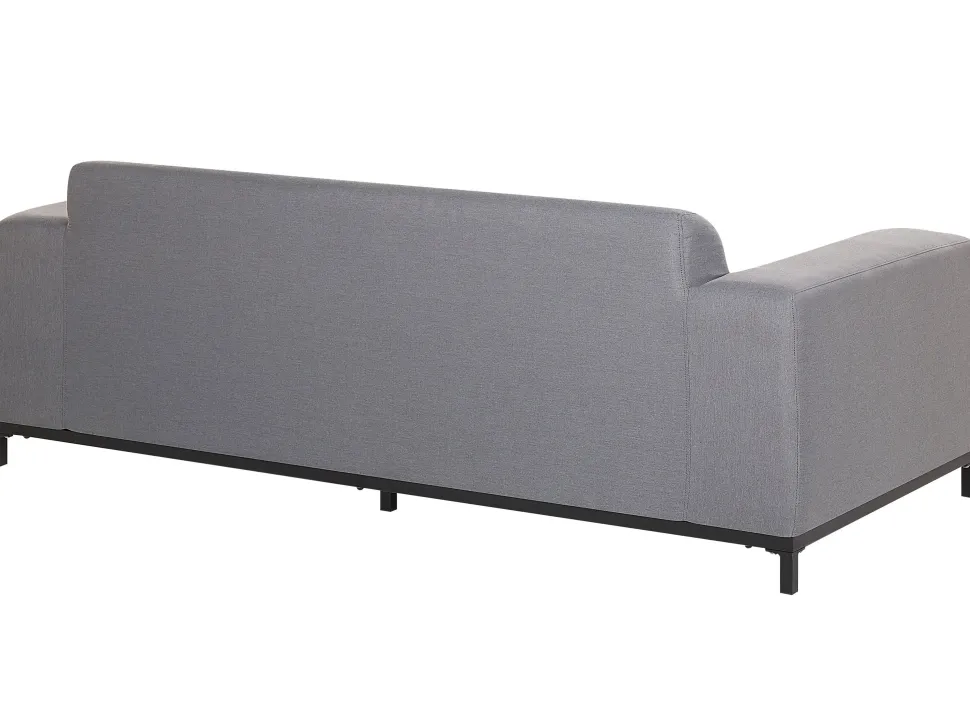 Gartensofa 3-Sitzer Grau / Schwarzes Gestell Rovigo