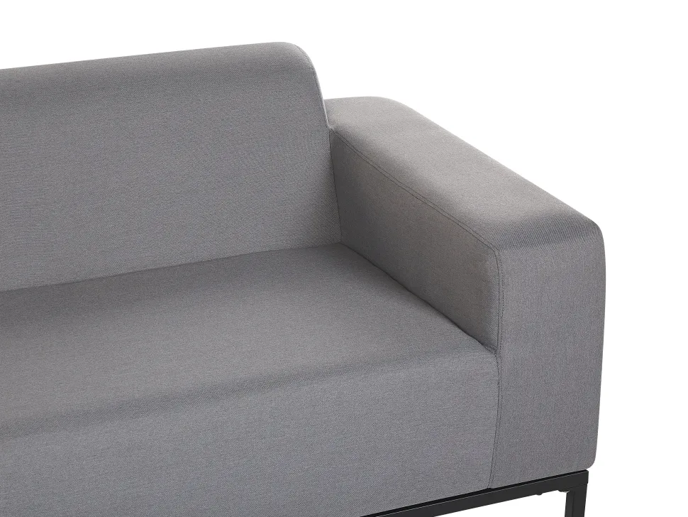 Gartensofa 3-Sitzer Grau / Schwarzes Gestell Rovigo