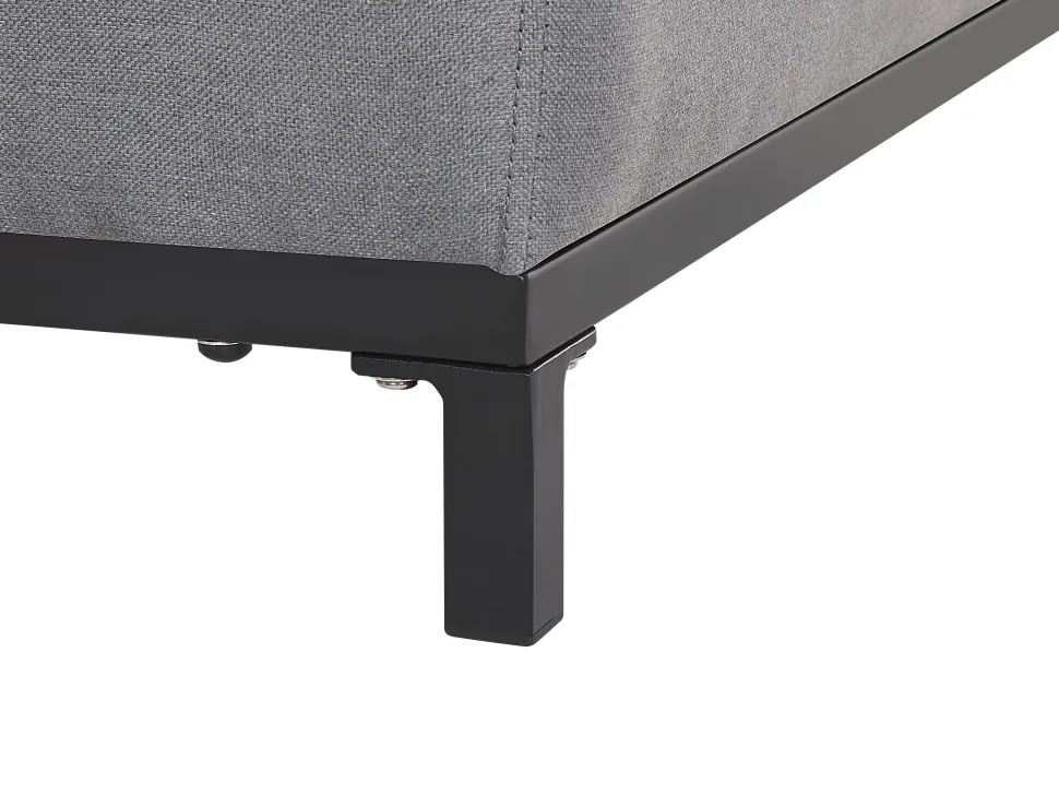 Gartensofa 3-Sitzer Grau / Schwarzes Gestell Rovigo