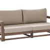 Gartensofa Zertifiziertes Holz Dunkelbraun 2-Sitzer Modular Auflagen Taupe Timor Ii