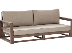 Gartensofa Zertifiziertes Holz Dunkelbraun 2-Sitzer Modular Auflagen Taupe Timor Ii