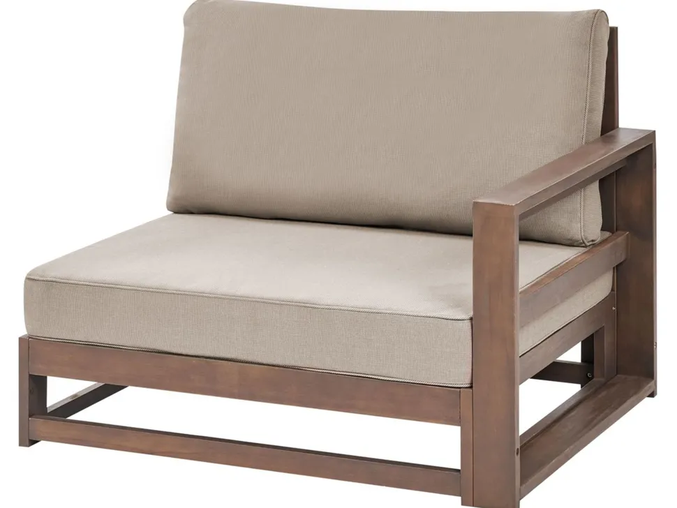 Gartensofa Zertifiziertes Holz Dunkelbraun 2-Sitzer Modular Auflagen Taupe Timor Ii
