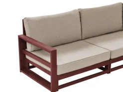 Gartensofa Zertifiziertes Akazienholz Mahagonibraun 3-Sitzer Auflagen Taupe Timor Ii