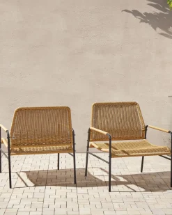 GartenStühle Aus Rattan 2Er Set Natur Prasimo