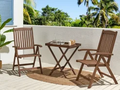 Gartenstuhl Akazienholz Dunkelbraun Verstellbar Amantea