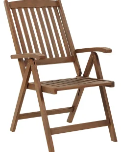 Gartenstuhl Akazienholz Dunkelbraun Verstellbar Amantea