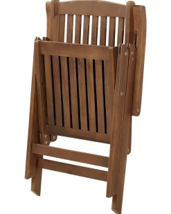 Gartenstuhl Akazienholz Dunkelbraun Verstellbar Amantea