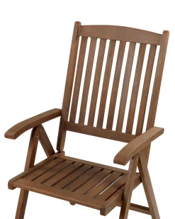 Gartenstuhl Akazienholz Dunkelbraun Verstellbar Amantea