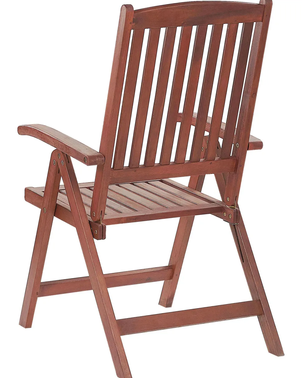 Gartenstuhl Akazienholz Dunkelbraun Verstellbar 2Er Set Toscana