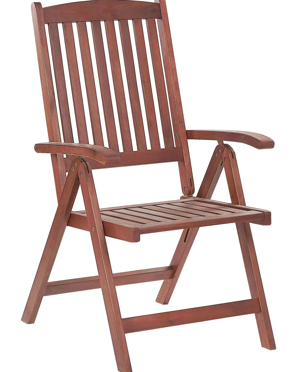 Gartenstuhl Akazienholz Dunkelbraun 6Er Set Auflagen Blau Toscana