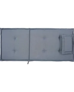 Gartenstuhl Akazienholz Dunkelbraun 6Er Set Auflagen Blau Toscana