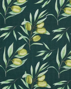 Gartenstuhl Akazienholz Dunkelbraun Textil Cremeweis / Dunkelgrun Olivenmuster 2Er Set Cine